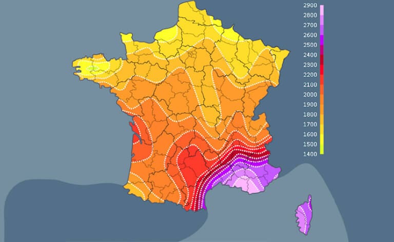 Carte soleil en France