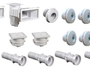 Kit pièces à sceller blanches pour piscine liner 12 x 6 m