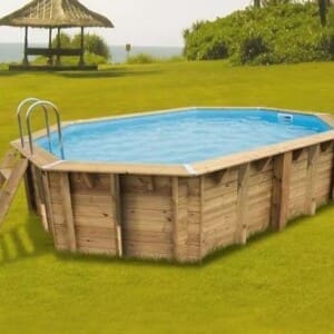 Piscine bois Océa 3,55 x 5,50 m - H. 1,20 m - liner bleu