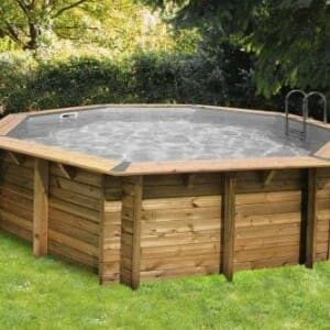Piscine bois Océa ø 5,10 m - H. 1,20 m - liner gris