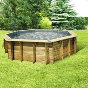 Piscine bois Océa ø 5,80 m - H. 1,30 m - liner gris