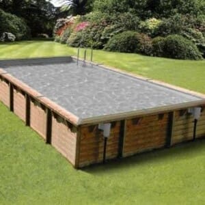 Piscine bois Linéa 8,00 x 5,00 m - H. 1,40 m - liner gris