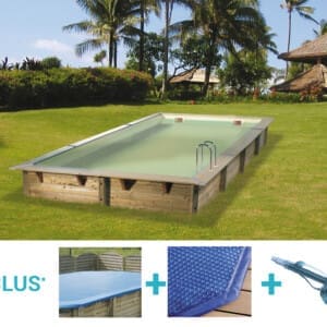 Piscine bois Bahia 6,50 x 3,50 m - H. 1,40 m - liner sable