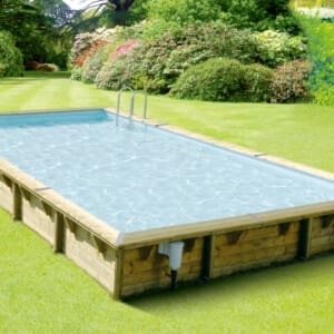 Piscine bois Linéa 8,00 x 5,00 m - H. 1,40 m - liner bleu