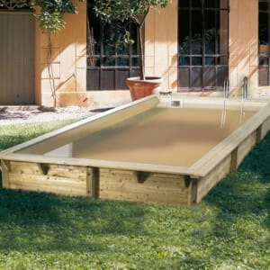 Piscine bois Sunwater 5,55 x 3,00 m - H. 1,40 m liner beige