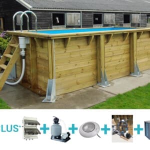 Piscine bois UrbanPool 4,50 x 2,50 m -H. 1,40 m  liner sable