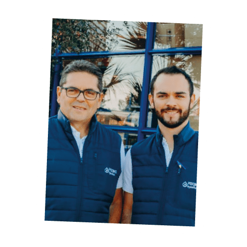Portrait photo Claude et Dorian ALLINGRI, PISCINES HydroSud Pézenas 