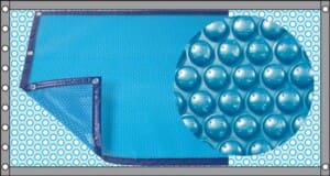 Bâche à bulles 7 m x 3,50 m bleue/bleue Prestige 400