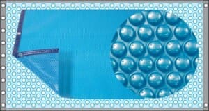 Couverture à bulles bleue/bleue Luxe 500 F1 bordée 2 côtés