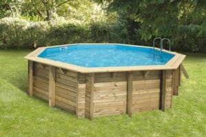 Piscine bois Océa ø 5,10 m – H. 1,20 m – liner bleu
