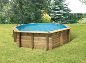 Piscine bois Océa ø 5,80 m – H. 1,30 m – liner bleu