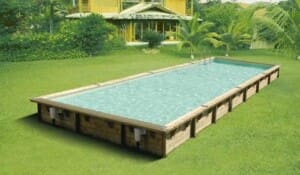 Piscine bois Linéa 11,00 x 5,00 m – H. 1,40 m – liner sable