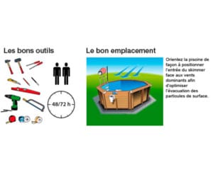 Piscine bois Océa 8,60 x 4,70 m -H. 1,30 m – liner sable