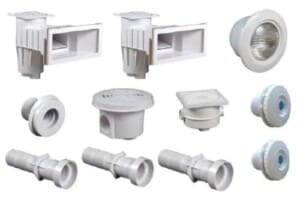 Kit pièces à sceller blanches pour piscine liner 9 x 4 m