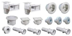 Kit pièces à sceller blanches pour piscine liner 10 x 5 m