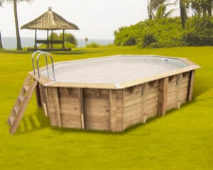 Piscine bois Océa 3,55 x 5,50 m – H. 1,20 m – liner sable