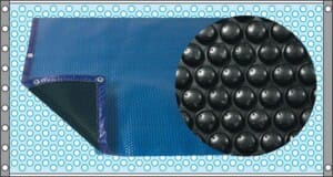 Couverture à bulles bleue/noire Luxe 400 F1 bordée 2 côtés