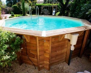 Piscine bois Océa ø 4,30 m – H. 1,20 m – liner gris