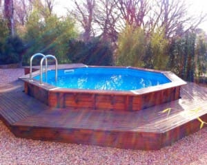 Piscine bois Océa ø 4,30 m – H. 1,20 m – liner gris