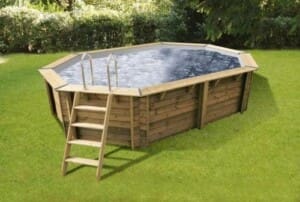 Piscine bois Océa 3,55 x 5,50 m – H. 1.20 m – liner gris
