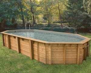 Piscine bois Océa 8,60 x 4,70 m -H. 1,30 m – liner gris