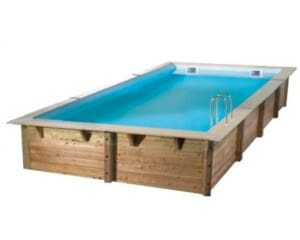 Piscine bois Linéa 6,50 x 3,50 m – H. 1,40 m – liner bleu