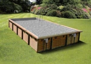 Piscine bois Linéa 8,00 x 5,00 m – H. 1,40 m – liner gris