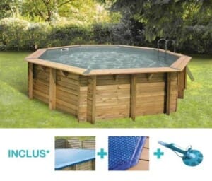 Piscine hors sol bois Bahia gris ø 5,10 m – H. 1,20 m