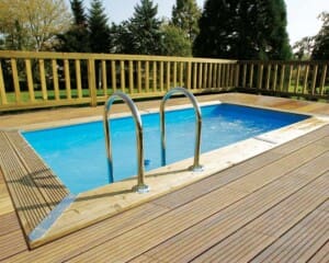 Piscine bois UrbanPool 4,50 x 2,50 m – H. 1,40 m  liner bleu