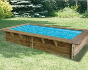 Piscine bois Sunwater 3,50 x 2,00 m H 0,71 m liner bleu
