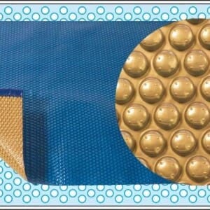 Couverture à bulles bleue/or Luxe 500 F2 bordée 2 côtés