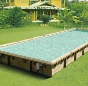 Piscine bois Linéa 15,50 x 3,50 m - H. 1,55 m - liner sable