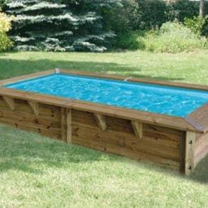 Piscine bois Sunwater 3,50 x 2,00 m H 0,71 m liner bleu