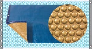 Bâche à bulles bleue/or Luxe 500 S1 bordée 2 côtés