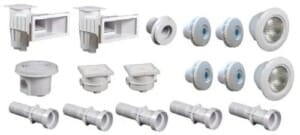 Kit pièces à sceller blanches pour piscine liner 12 x 6 m