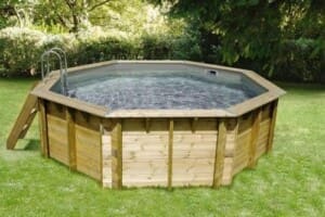 Piscine bois Océa ø 4,30 m – H. 1,20 m – liner gris