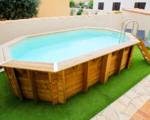 Piscine bois Océa 3,55 x 5,50 m – H. 1.20 m – liner gris